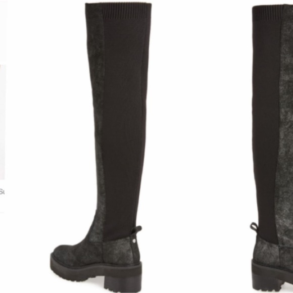 Linea Paolo Suede Over The Knee Moto Boots Size 7.5 - Picture 2 of 10